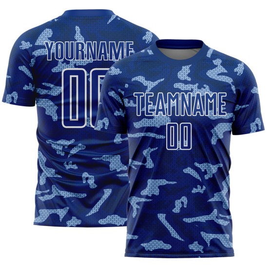 Camiseta de fútbol personalizada con diseño geométrico, color blanco y sublimación.