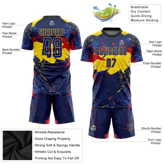 Camiseta de fútbol de sublimación personalizada de uniforme dorado real