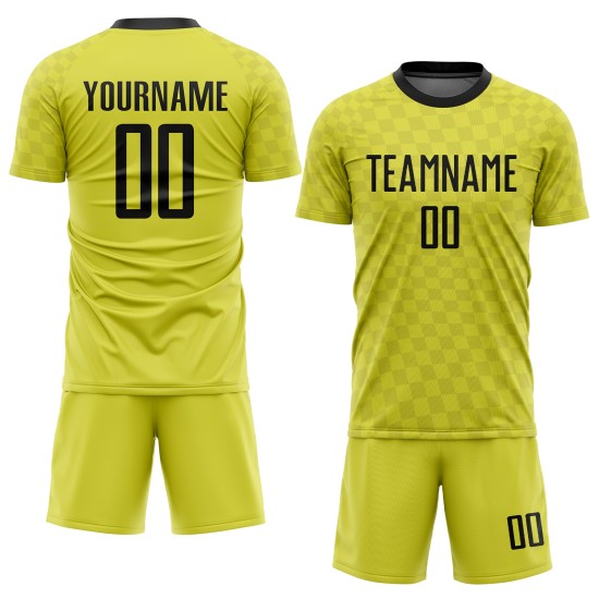 Camiseta de fútbol personalizada de sublimación negra y dorada