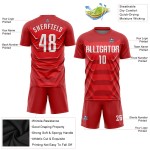 Uniforme personalizado de sublimación, camiseta blanca de fútbol roja Uniforme personalizado de sublimación, camiseta blanca de fútbol roja