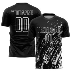 Uniforme de fútbol personalizado por sublimación, blanco y negro