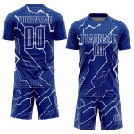 Camiseta personalizada de fútbol Royal Lightning, uniforme blanco de sublimación