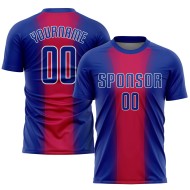 Camiseta de fútbol blanca real roja, uniforme personalizado por sublimación