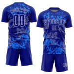 Uniforme de fútbol de sublimación personalizado, camiseta Royal Royal-White