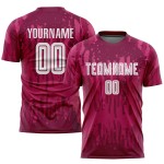 Uniforme de sublimación, camiseta de fútbol personalizada de visitante, color carmesí, blanco Uniforme de sublimación, camiseta de fútbol personalizada de visitante, color carmesí, blanco