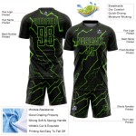 Camiseta de fútbol Aurora verde relámpago, uniforme negro de sublimación, personalizada