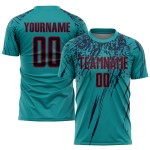Uniforme de fútbol personalizado de sublimación azul marino y rojo Uniforme de fútbol personalizado de sublimación azul marino y rojo