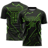 Camiseta de fútbol Aurora verde relámpago, uniforme negro de sublimación, personalizada
