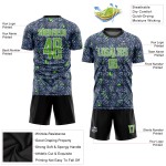 Camiseta de fútbol gris personalizada con sublimación neón verde y negro